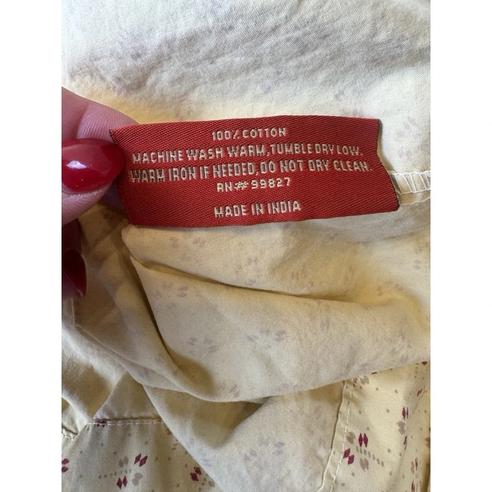 Sundance King Cotton Pillowcase Yellow Ditsy Floral Cottagecore Prairie